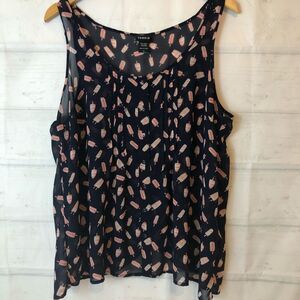 Torrid Popsicle Chiffon Tulip Back tank top size 0